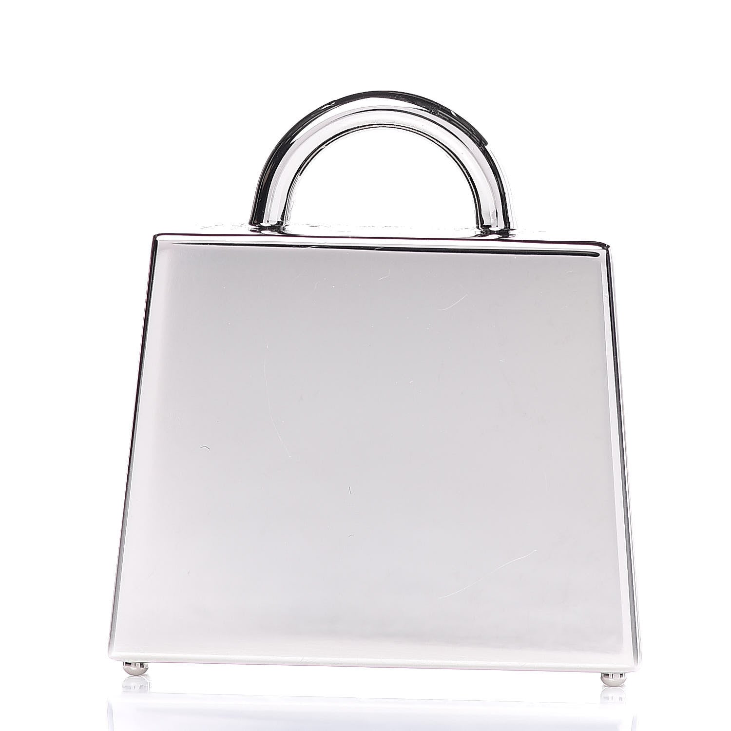 Hermes Lacquered Palladium Kelly Curiosite Charm White 3 of 4