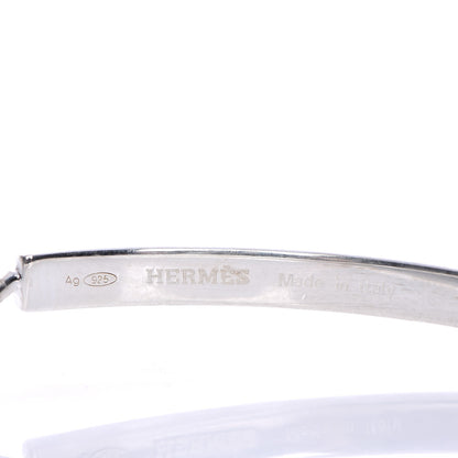 Hermes Sterling Silver Mini Clous Hoop Earrings 4 of 6