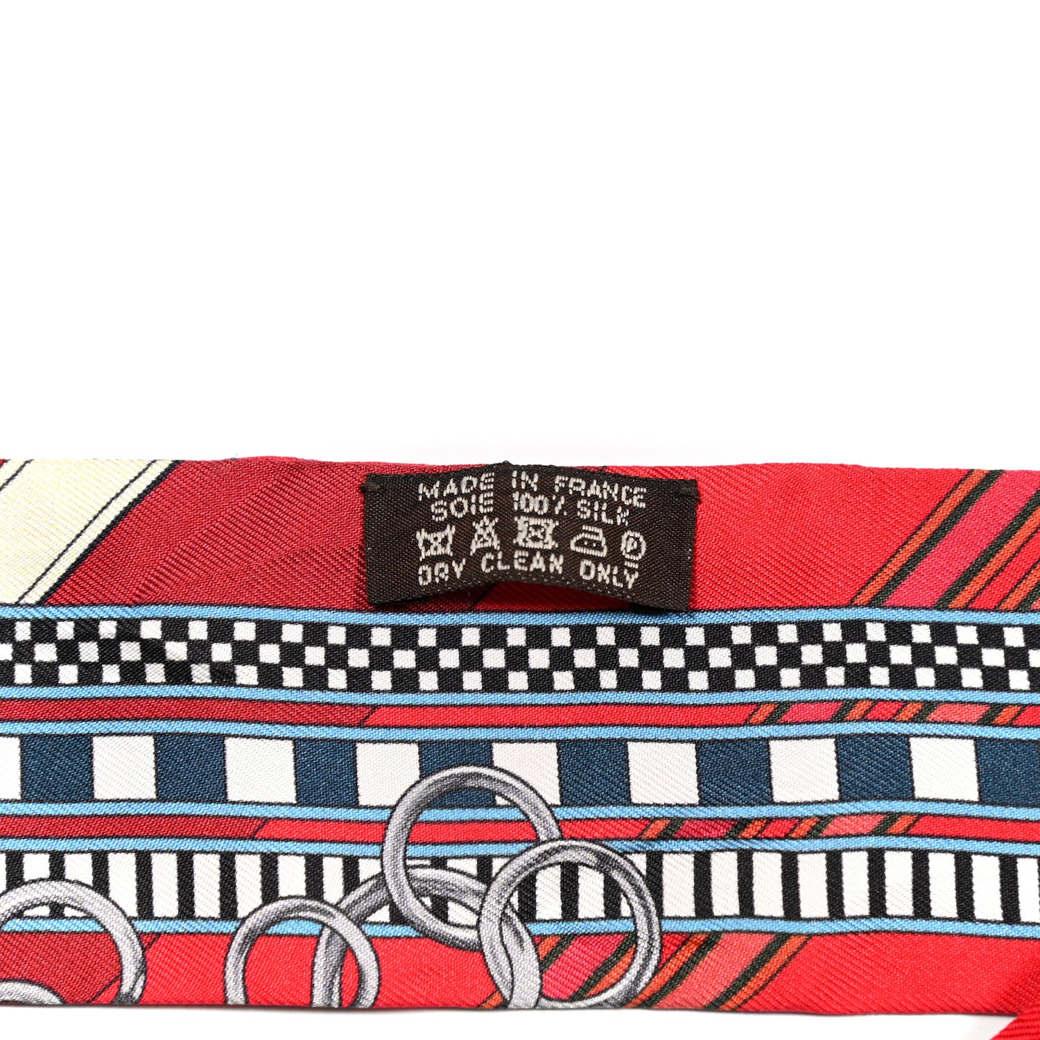 Hermes Silk Brides et Gris Twilly Gris Ardoise Rouge Beige 4 of 4