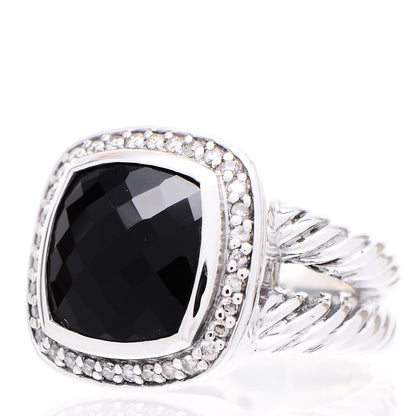 David Yurman Sterling Silver Diamond Black Onyx 11mm Albion Ring 52 6 3 of 6
