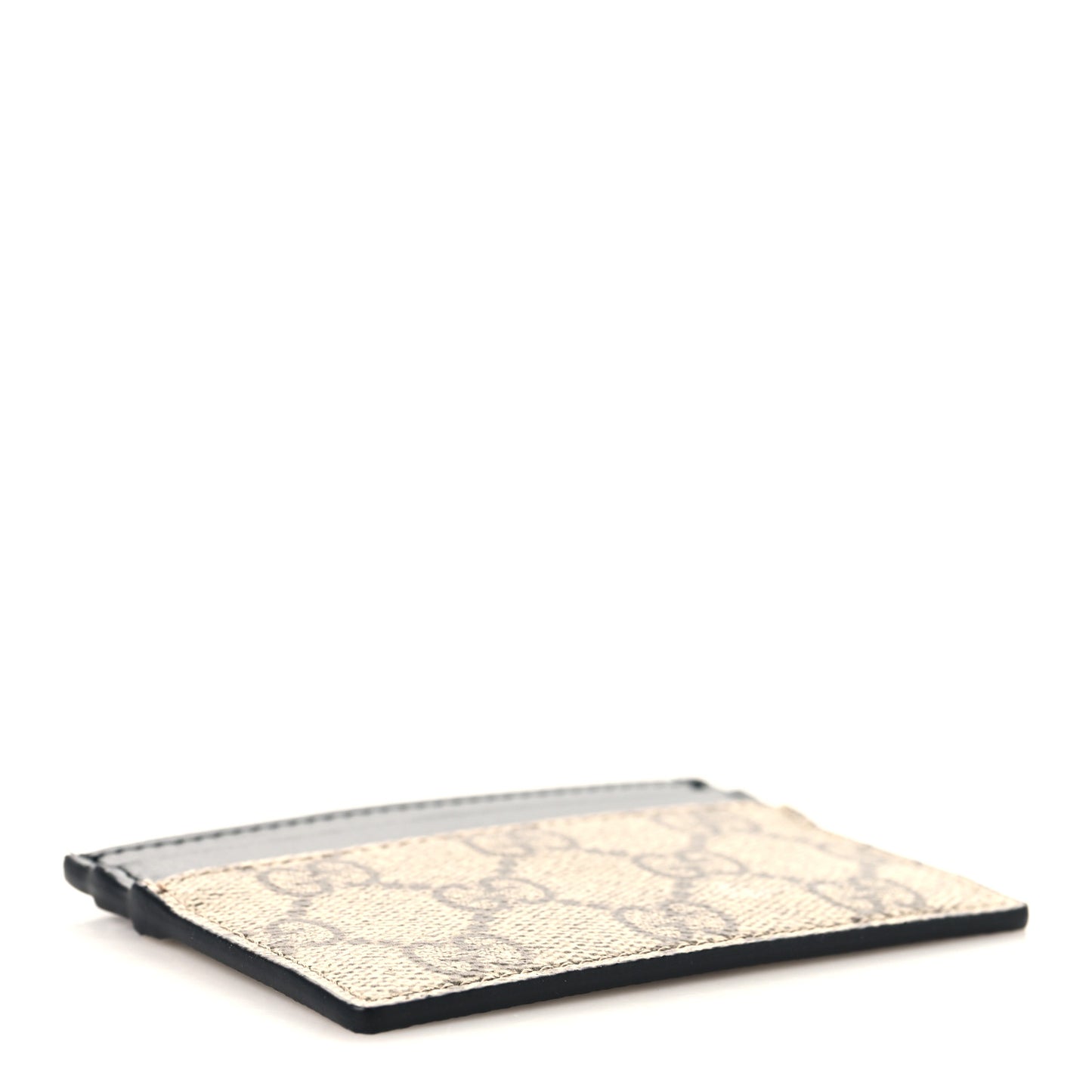 GG Supreme Monogram Calfskin Card Holder Beige Black