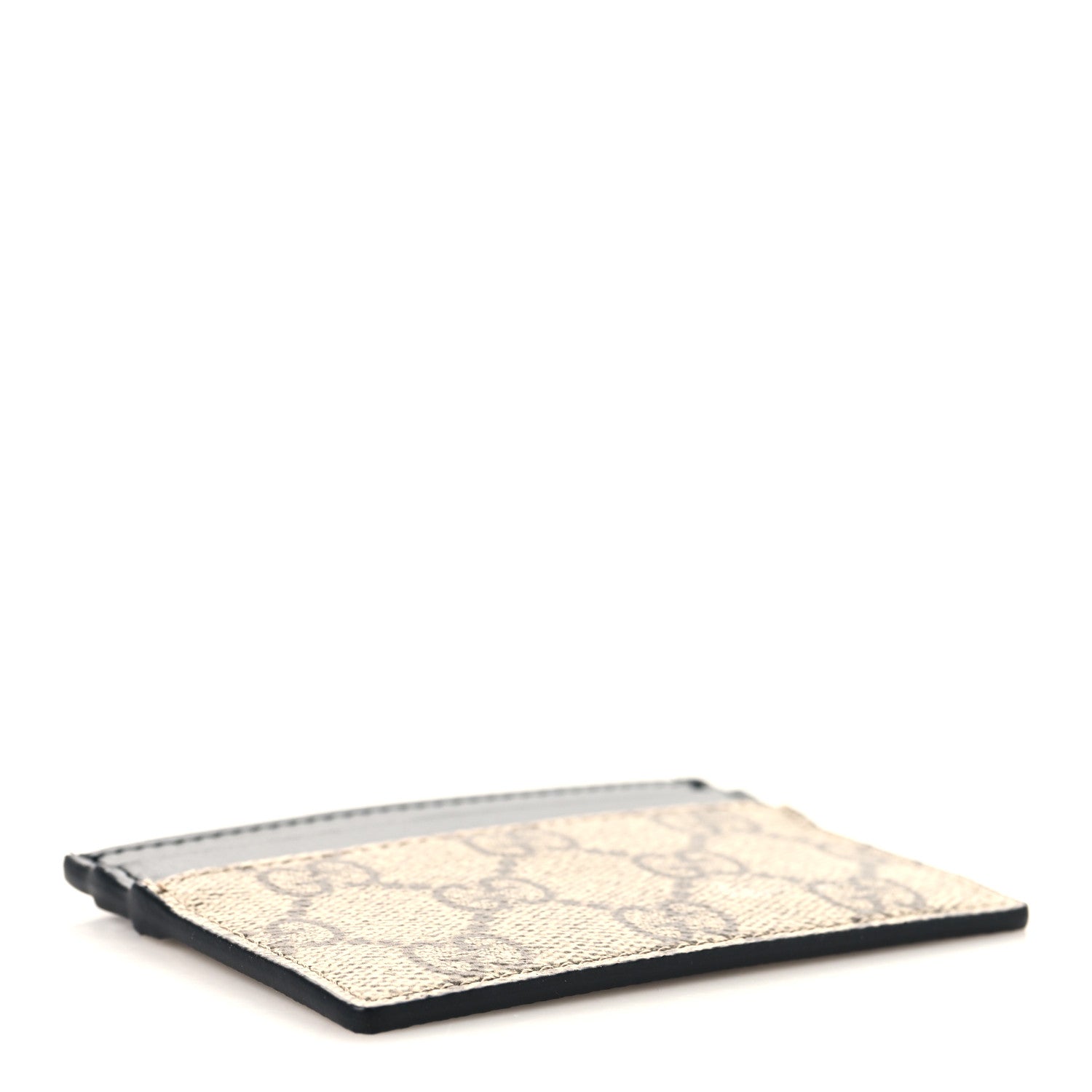 Gucci GG Supreme Monogram Calfskin Card Holder Beige Black 4 of 6
