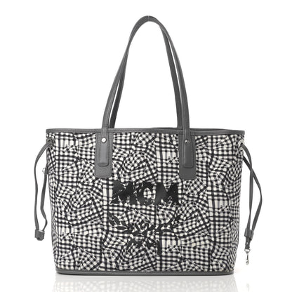 MCM Visetos Medium Liz Reversible Shopper Tote Black 6 of 25