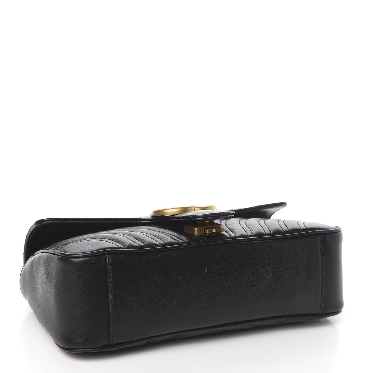 Calfskin Matelasse Small GG Marmont Shoulder Bag Black