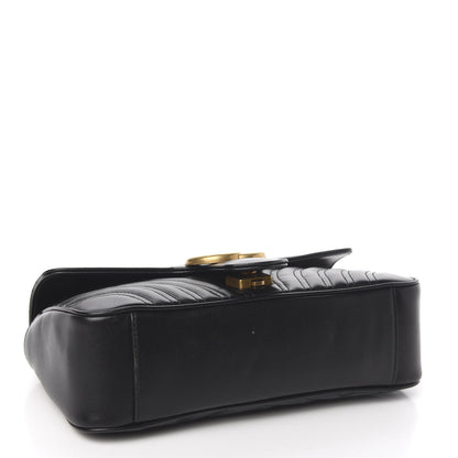 Gucci Calfskin Matelasse Small GG Marmont Shoulder Bag Black 4 of 10