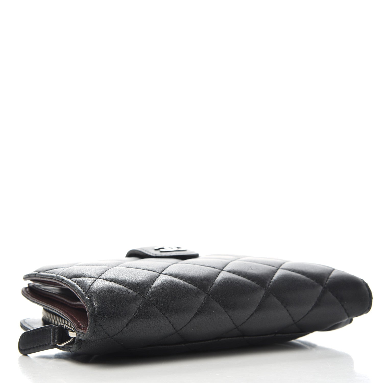Chanel Lambskin Quilted Zipped Pocket Wallet Black 4 of 9