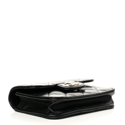 Chanel Lambskin Quilted Top Handle Flap Coin Purse With Chain Black 4 of 13
