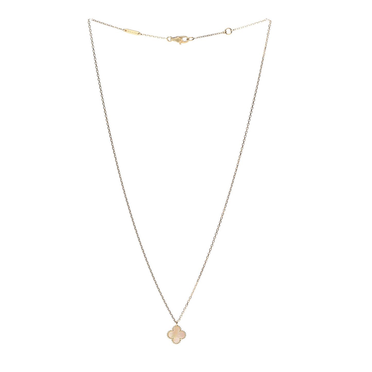 18K Yellow Gold Mother of Pearl Sweet Alhambra Pendant Necklace