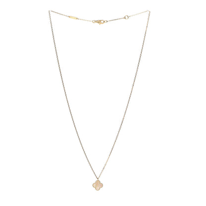 Van Cleef & Arpels 18K Yellow Gold Mother of Pearl Sweet Alhambra Pendant Necklace 3 of 8