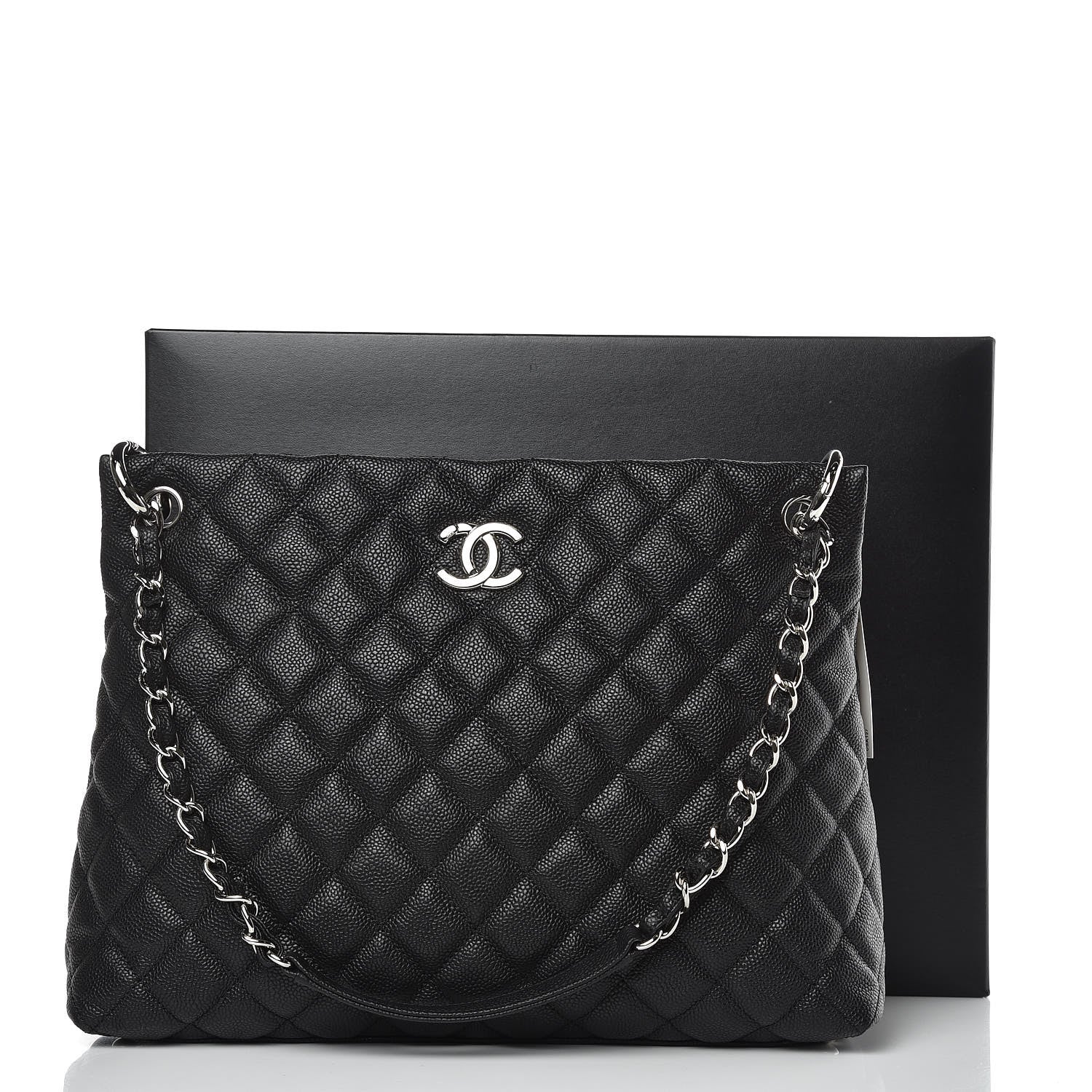 Chanel Caviar Quilted CC Shopping Tote Black 10 of 10