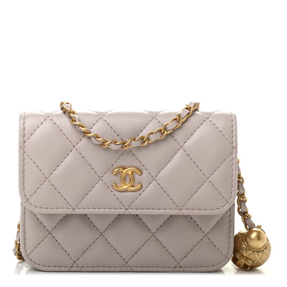 Chanel Lambskin Quilted Pearl Crush Clutch With Chain Light Purple 1 of 7
