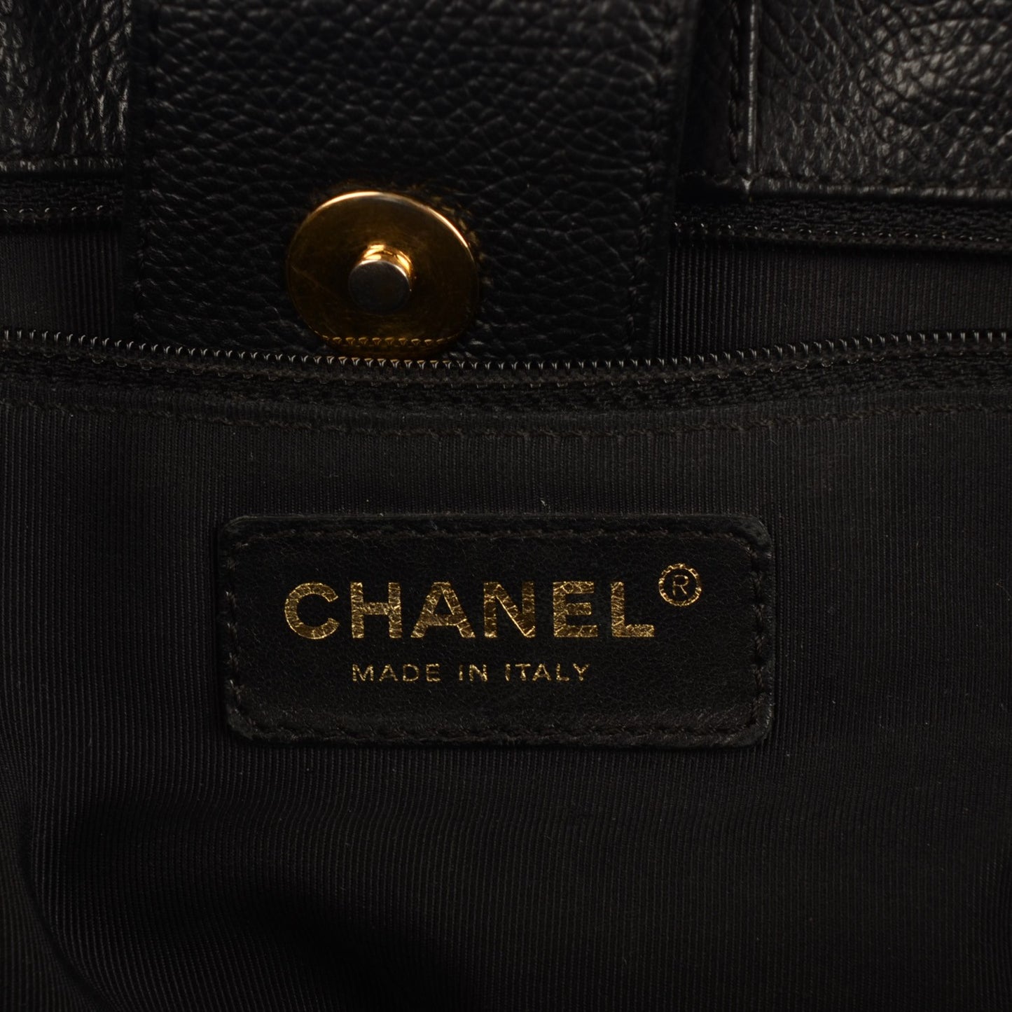 Calfskin Cerf Executive Shopper Tote Black