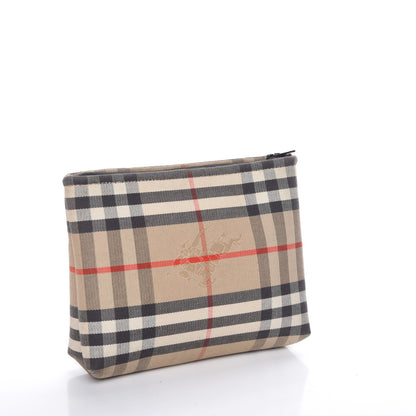 Burberry Canvas Horseferry Check Cosmetic Pouch Camel 3 of 7