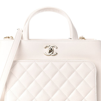 Chanel Caviar Quilted Small Business Affinity Shopping Bag White 10 of 11