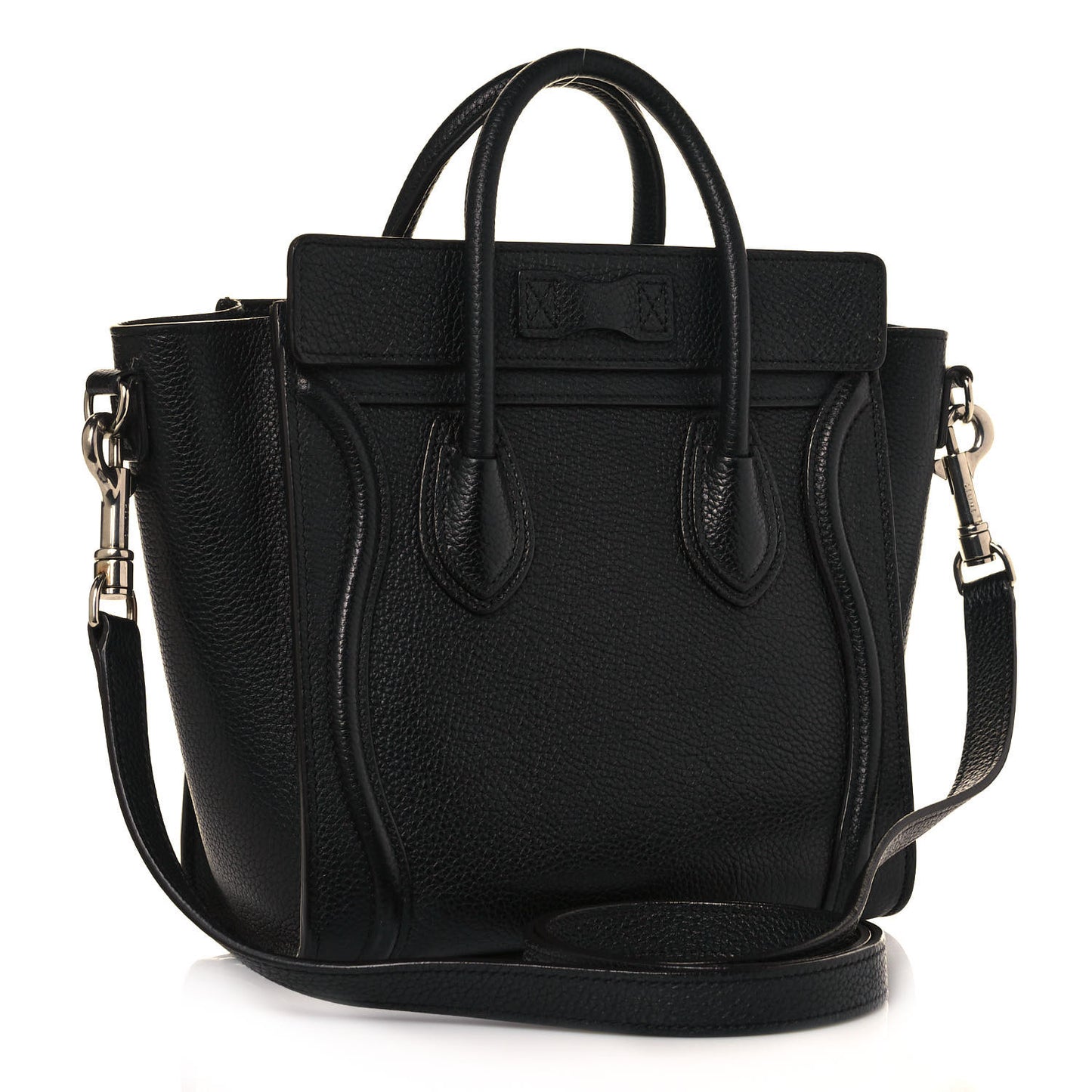 Drummed Calfskin Nano Luggage Black