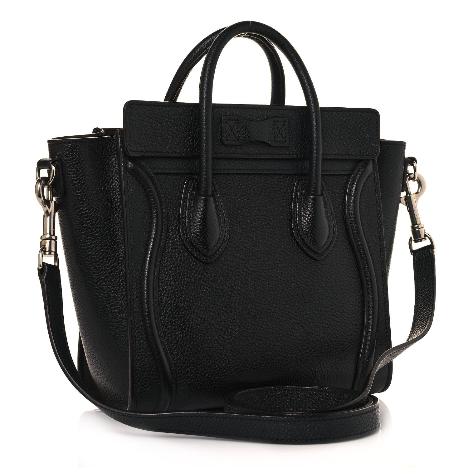 Celine Drummed Calfskin Nano Luggage Black 3 of 16