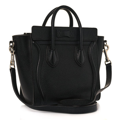 Celine Drummed Calfskin Nano Luggage Black 3 of 16