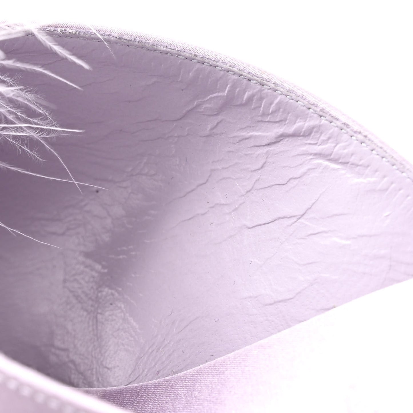 Satin Feather Mae Mule Sandals 38 Soft Lila