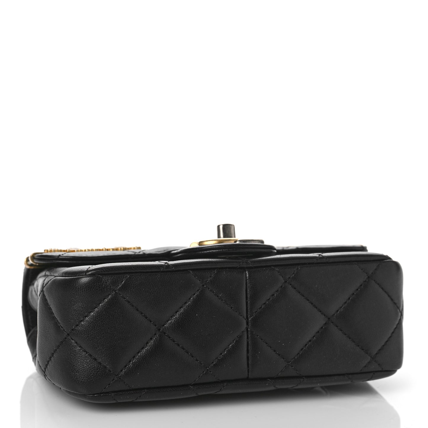 Lambskin Quilted Mini Coco Clips Single Flap Black