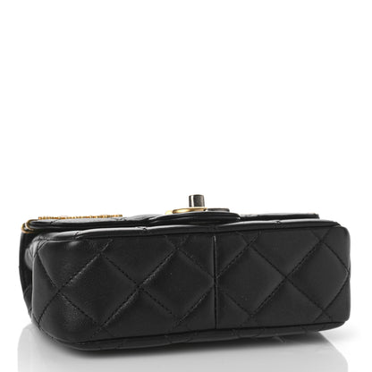 Chanel Lambskin Quilted Mini Coco Clips Single Flap Black 4 of 9
