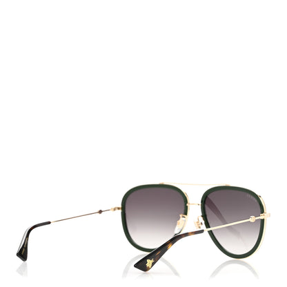 Gucci Web Aviator Sunglasses GG0062S Green Red 4 of 8