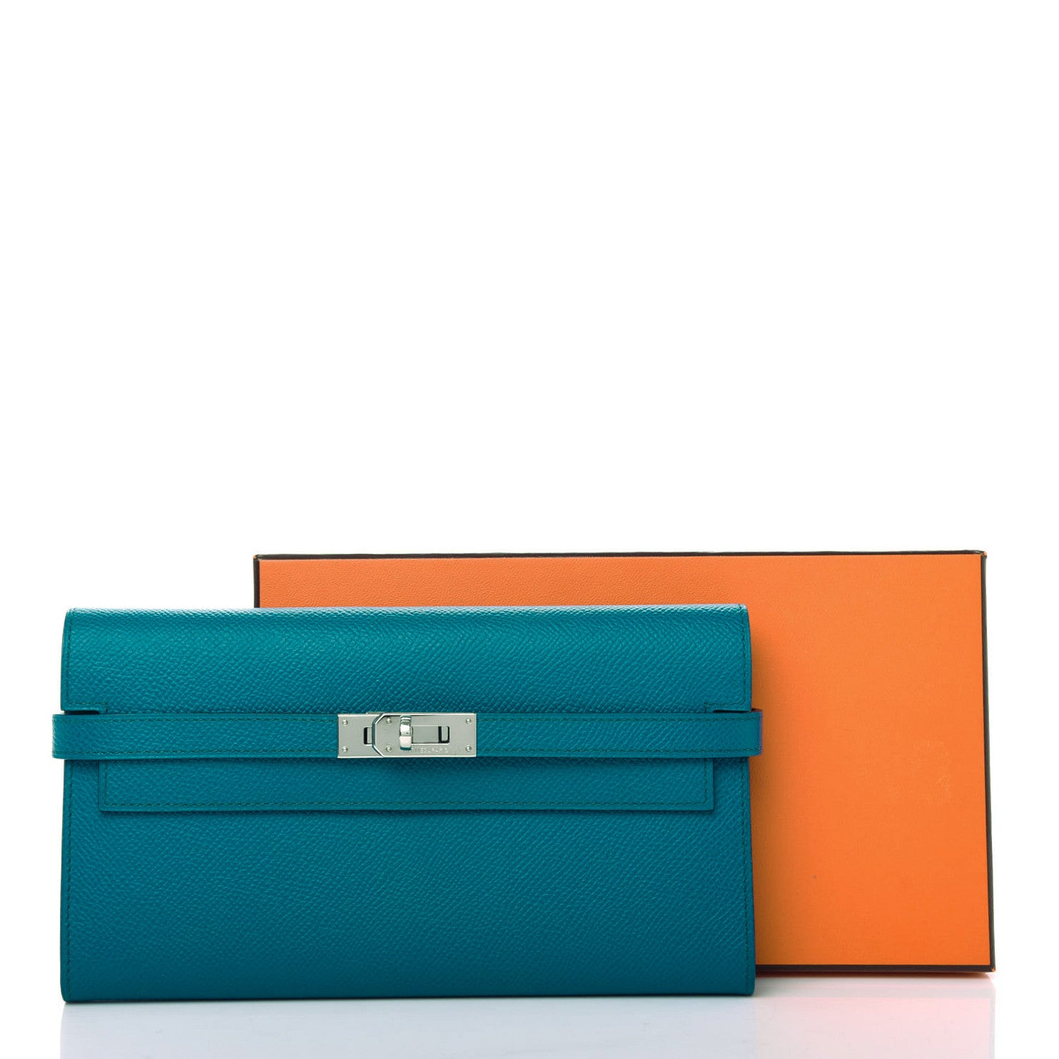 Hermes Epsom Kelly Longue Wallet Bleu Izmir 7 of 7