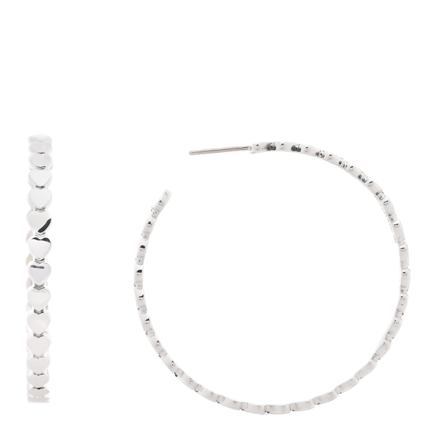 Tiffany Sterling Silver Heart Hoop Earrings 1 of 5