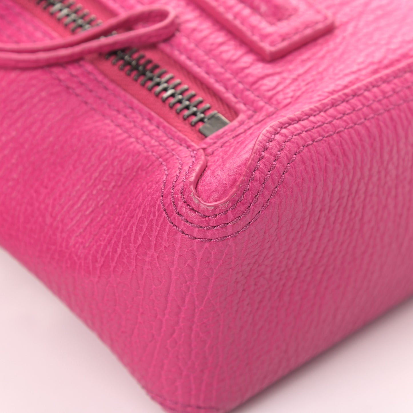 Textured Calfskin Mini Pashli Satchel Fuchsia