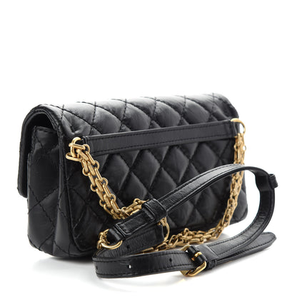 Chanel Aged Calfskin Quilted 2.55 Reissue Chain Waist Bag Black 3 of 9