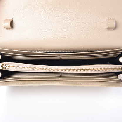 Saint Laurent Grain De Poudre Matelasse Chevron Monogram Chain Wallet Nude Powder 5 of 10