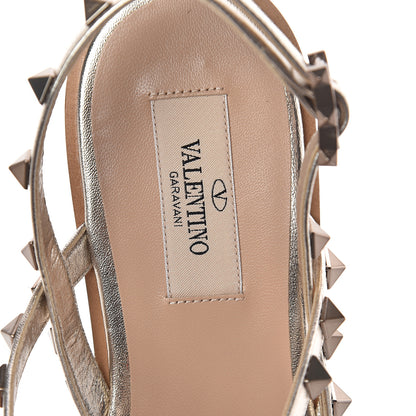 Valentino Garavani Metallic Nappa Rockstud Slingback Flat Thong Sandals 39 Skin 5 of 7