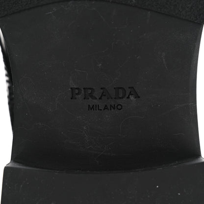 Prada Spazzolato Re-Nylon Metal Triangle Logo Mens Combat Boots 9 Black 6 of 9