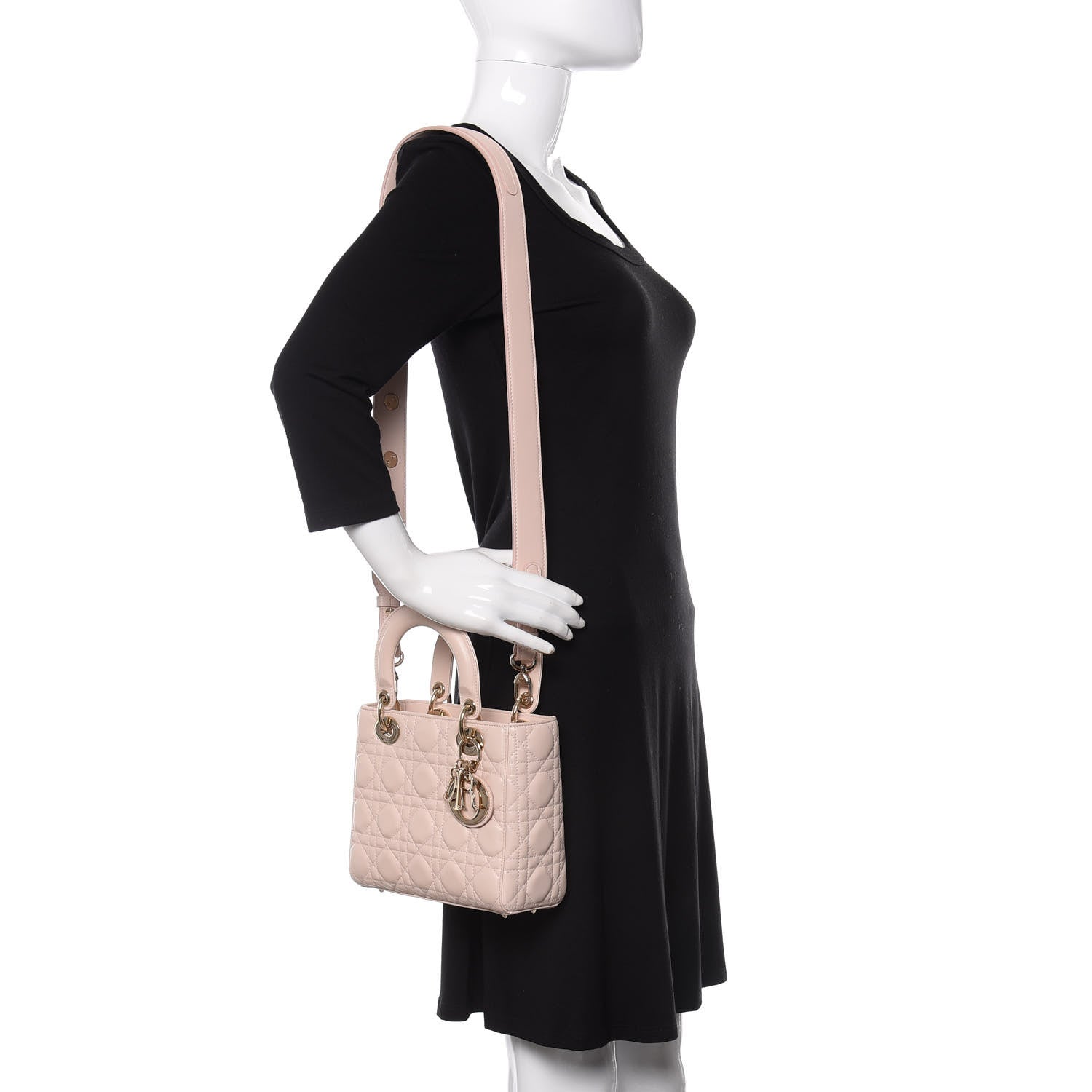 Christian Dior Lambskin Cannage Small Lucky Badges My Lady Dior Pink 2 of 9