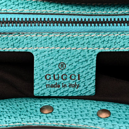 Gucci Monogram Bamboo Top Handle Bag Turquoise 6 of 13