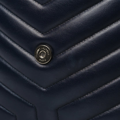 Saint Laurent Calfskin Y Quilted Monogram Large Loulou Chain Satchel Blue 12 of 12