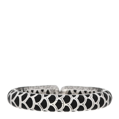 John Hardy Sterling Silver Enamel Slim Flex Naga Cuff Bracelet Black 2 of 3