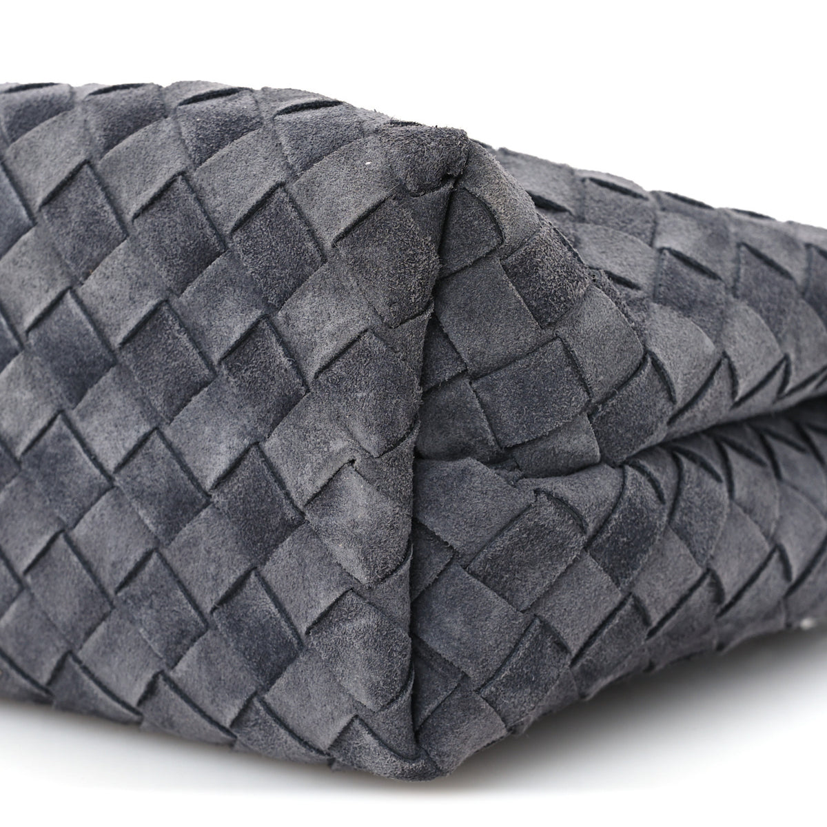 Bottega Veneta Suede Intrecciato Small Andiamo Shoulder Bag Graphite 9 of 9