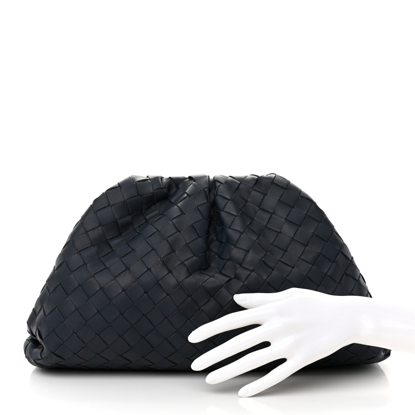 Nappa Maxi Intrecciato The Pouch Oversized Clutch Deep Blue