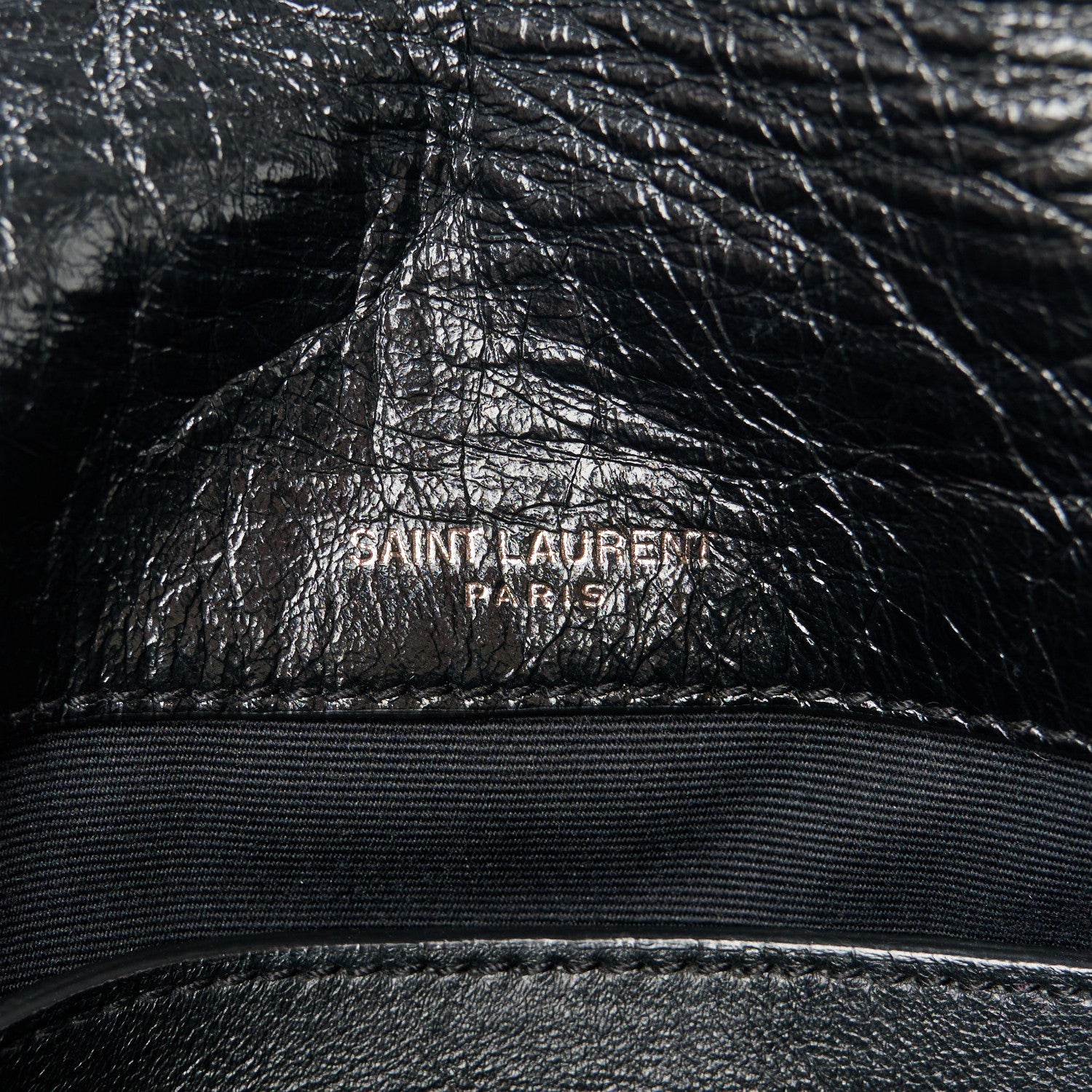 Saint Laurent Crinkled Calfskin Matelasse Monogram Baby Niki Chain Satchel Black 7 of 11