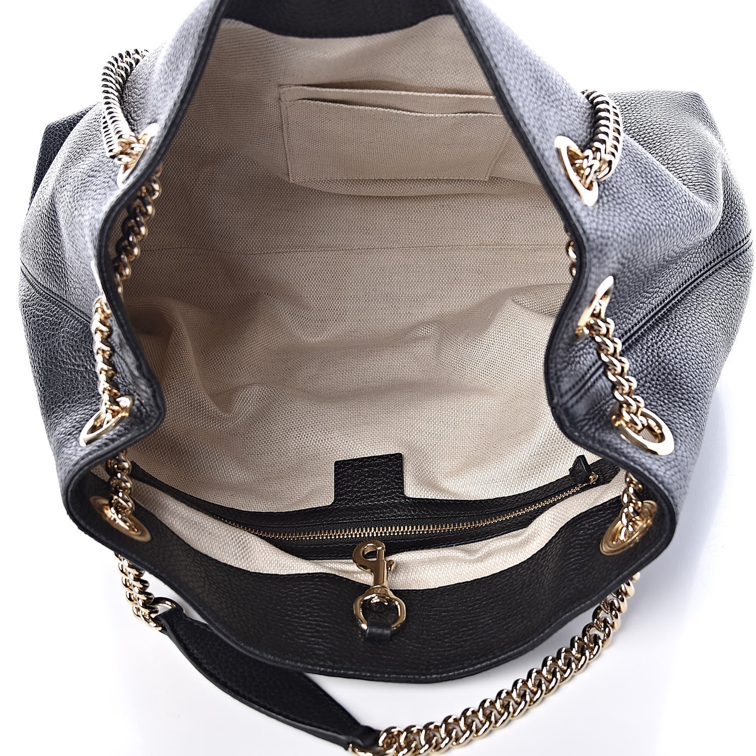 Gucci Pebbled Calfskin Medium Soho Chain Shoulder Bag Black 5 of 9