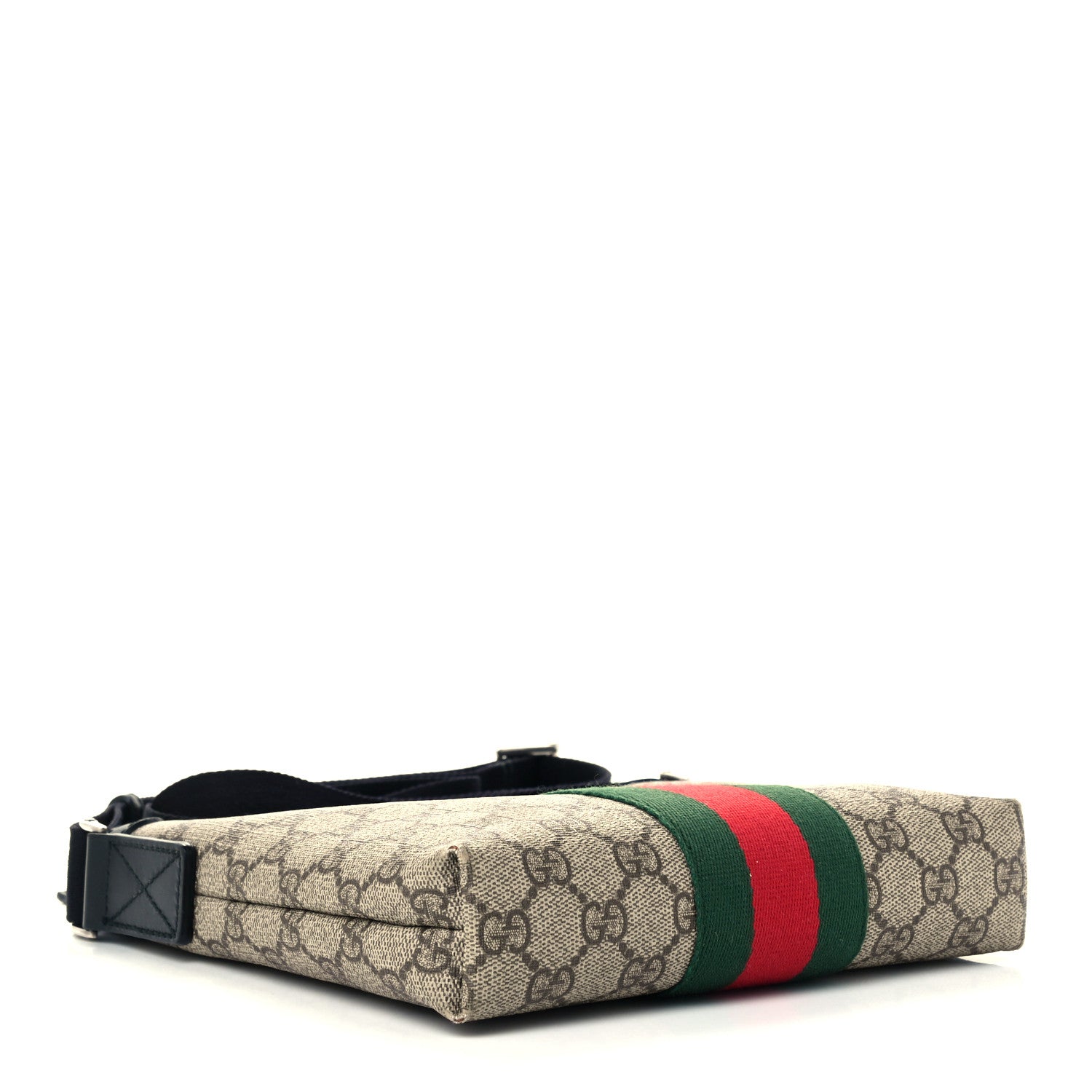 Gucci GG Supreme Monogram Web Messenger Bag Black 3 of 10
