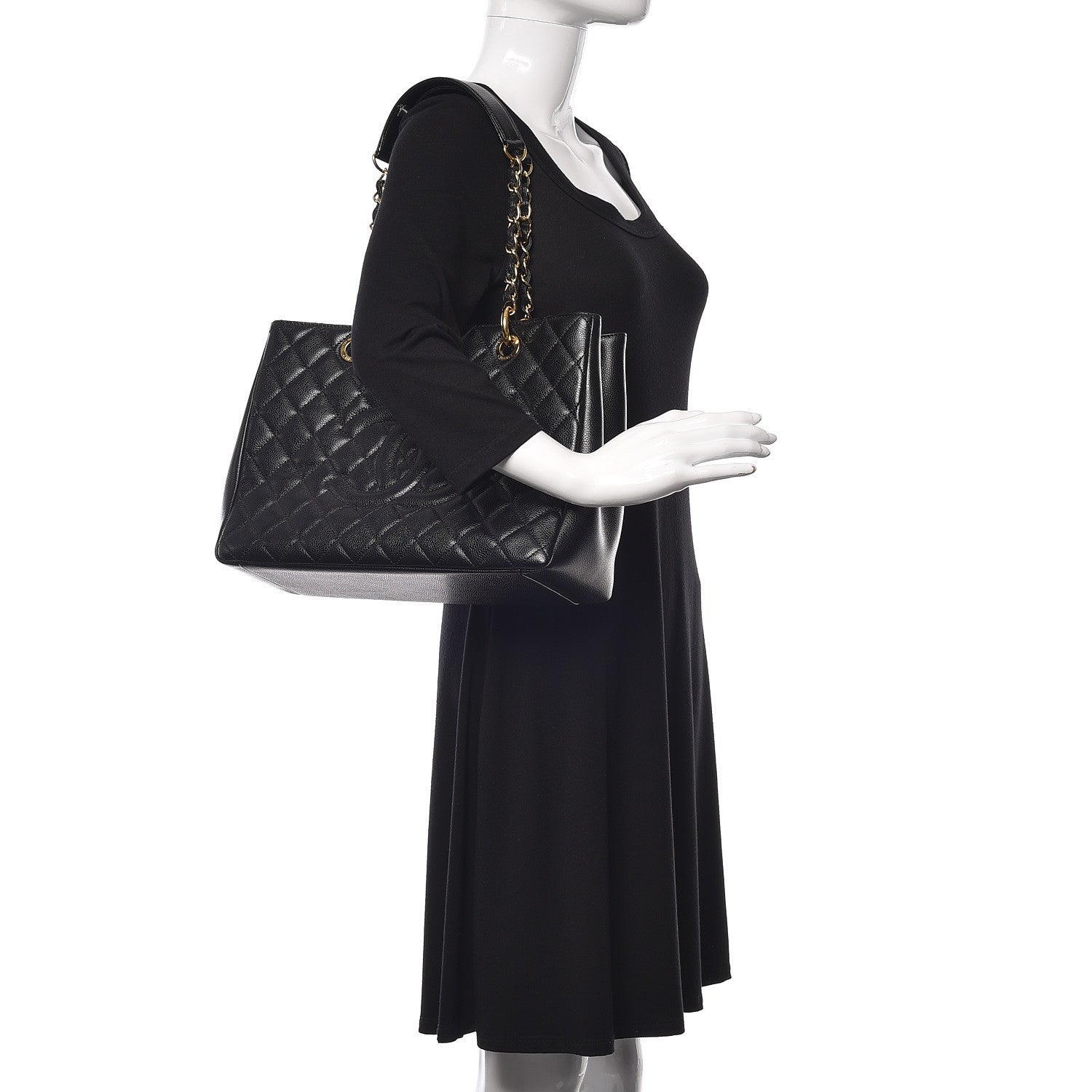 Chanel Caviar Quilted Grand Shopping Tote GST Black 2 of 13