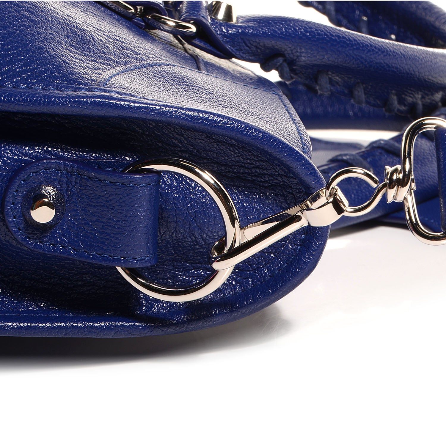 Balenciaga Chevre Silver Metallic Edge Hardware City Bleu Roi 12 of 12