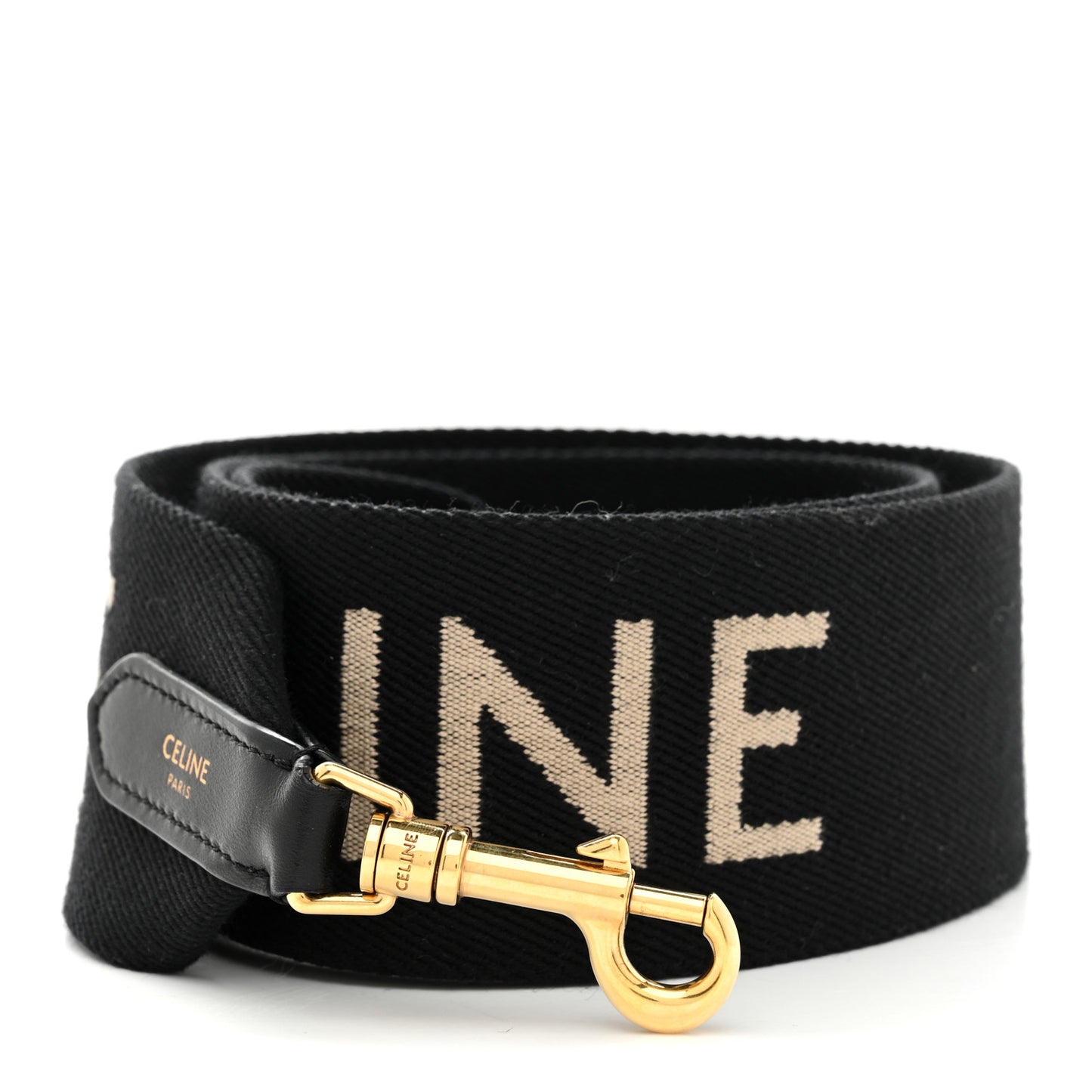 Jacquard Wool Logo Short Strap Black Beige