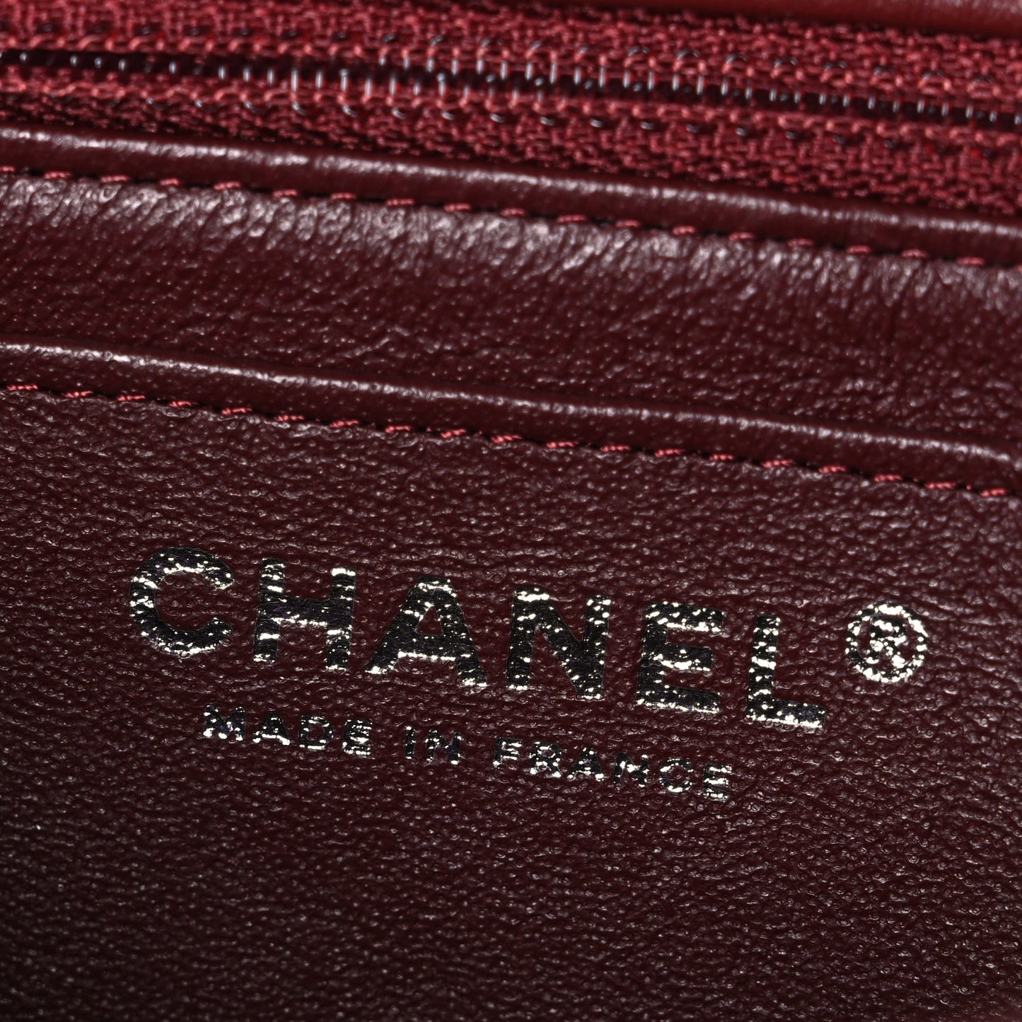 Lambskin Quilted Mini Rectangular Flap Burgundy