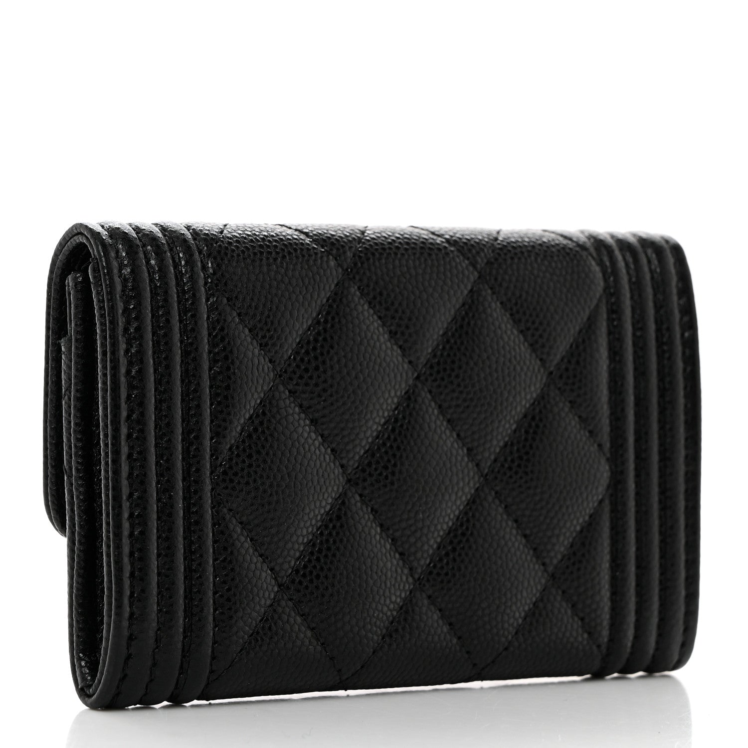 Chanel Caviar Quilted Boy Flap Card Holder Black 3 of 8