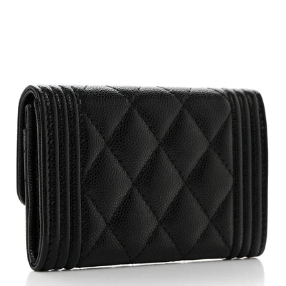 Chanel Caviar Quilted Boy Flap Card Holder Black 3 of 8