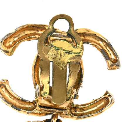 Chanel Metal CC Logo Drop Clip On Earrings Gold 8 of 8