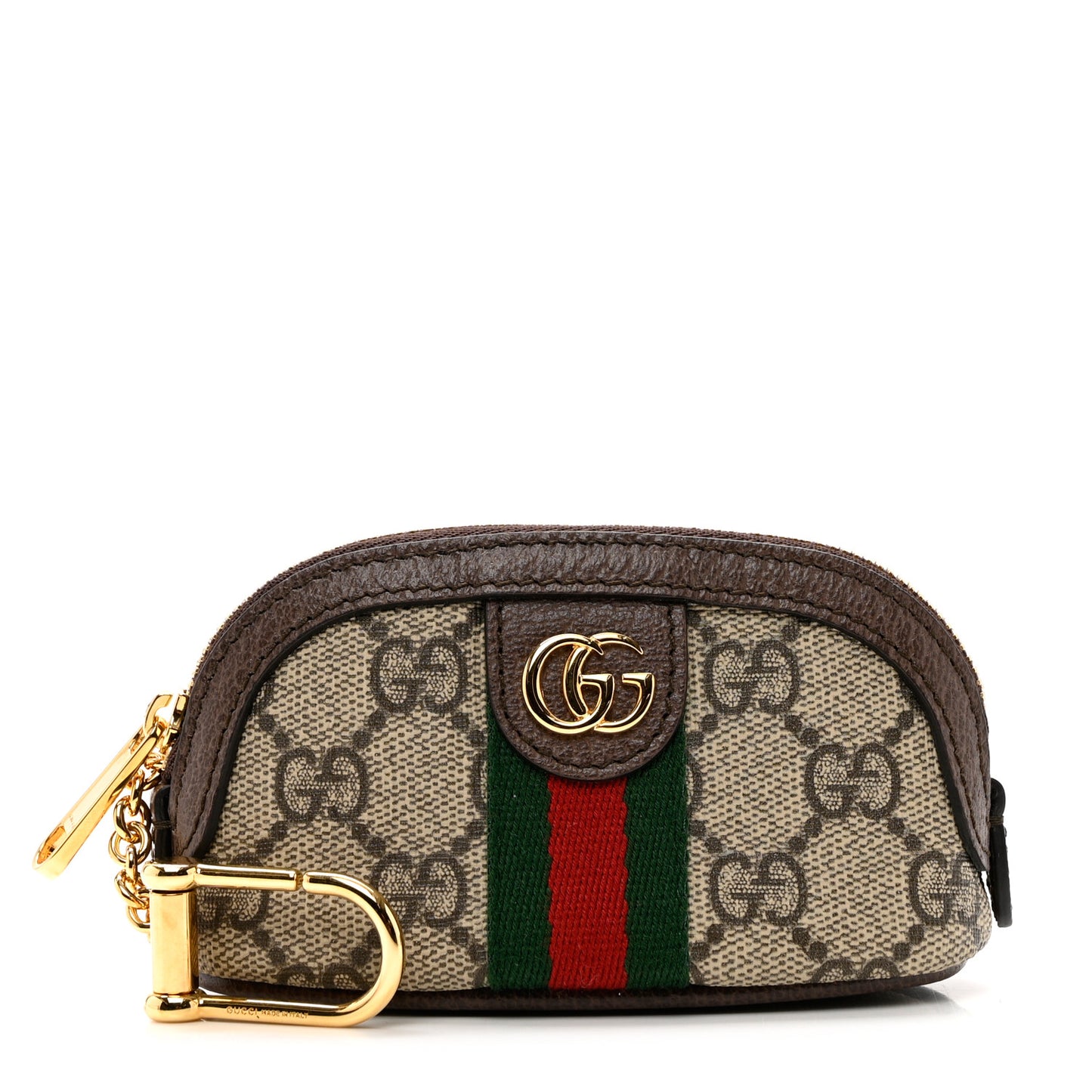 GG Supreme Monogram Web Ophidia Dome Key Pouch Beige New Acero