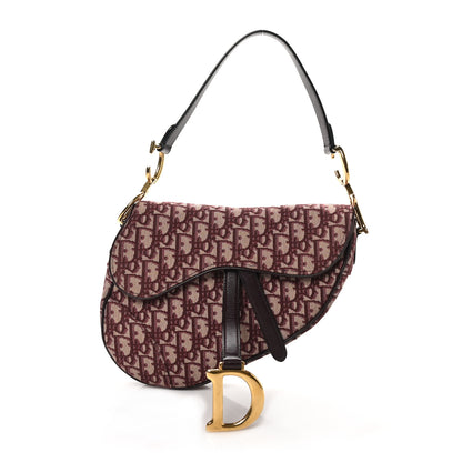 Christian Dior Oblique Saddle Bag Burgundy 1 of 10